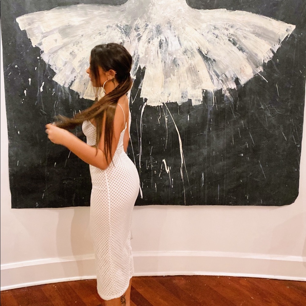 3/4 white dress!!!!! Worn once!